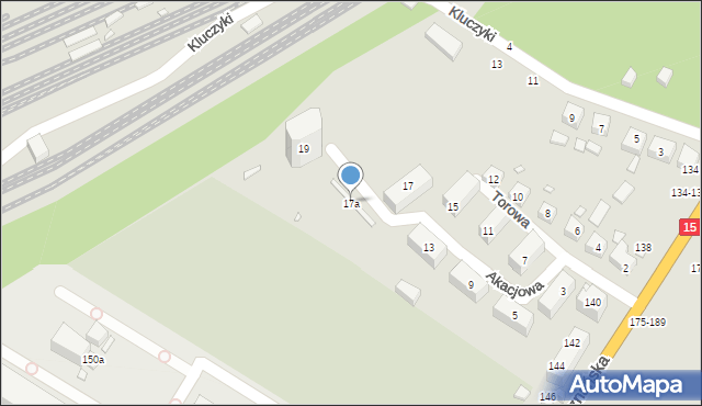 Toruń, Akacjowa, 17a, mapa Torunia