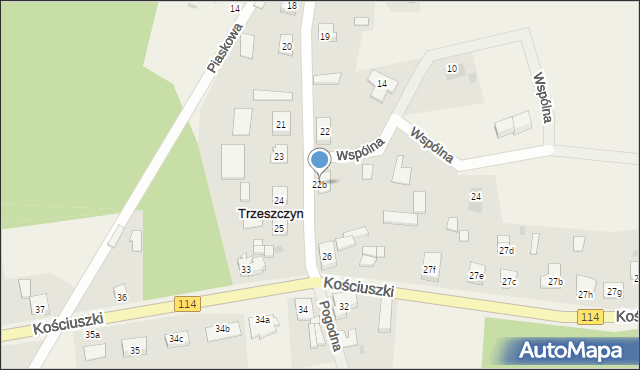 Trzeszczyn, Akacjowa, 22b, mapa Trzeszczyn