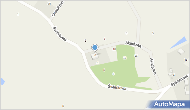 Ugoszcz, Akacjowa, 2, mapa Ugoszcz