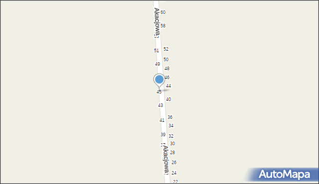 Wapiennik, Akacjowa, 45, mapa Wapiennik