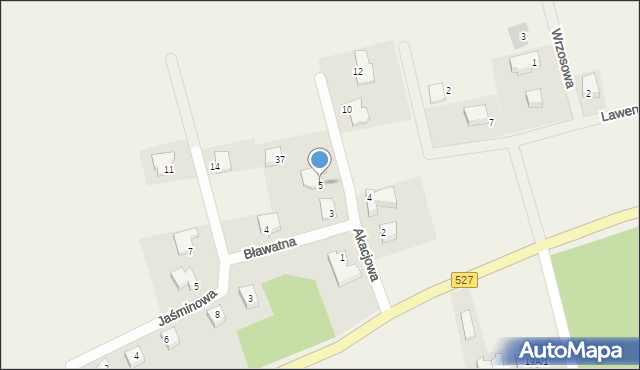 Warkały, Akacjowa, 5, mapa Warkały