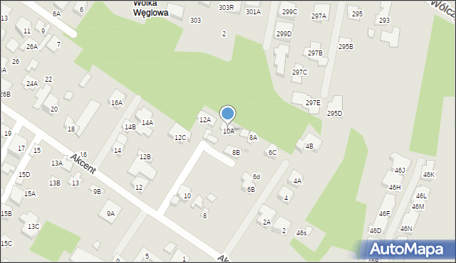 Warszawa, Akcent, 10A, mapa Warszawy