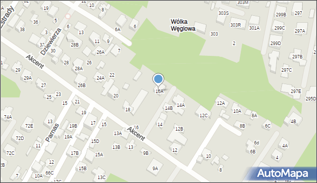 Warszawa, Akcent, 16A, mapa Warszawy