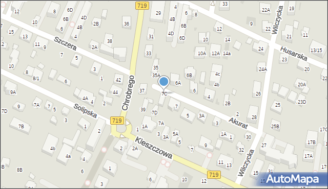 Warszawa, Akurat, 7C, mapa Warszawy