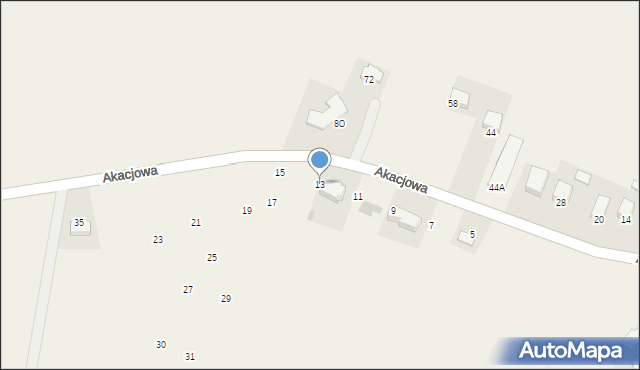 Więckowice, Akacjowa, 13, mapa Więckowice