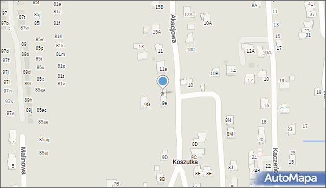 Wieliczka, Akacjowa, 9f, mapa Wieliczka