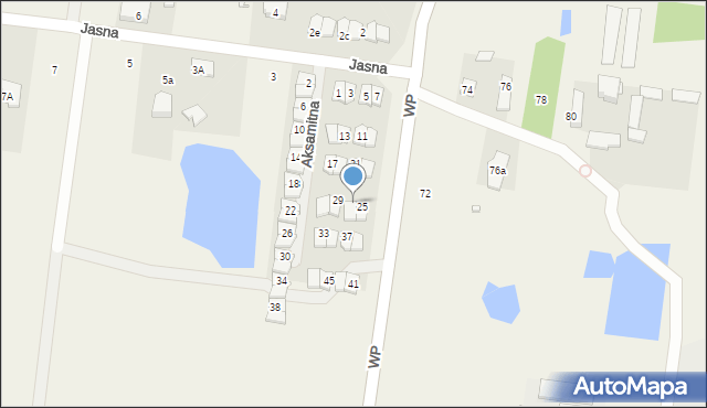 Wilcza Góra, Aksamitna, 27, mapa Wilcza Góra