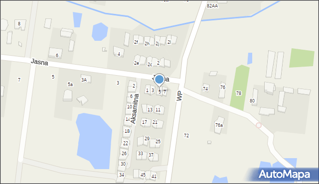 Wilcza Góra, Aksamitna, 5, mapa Wilcza Góra