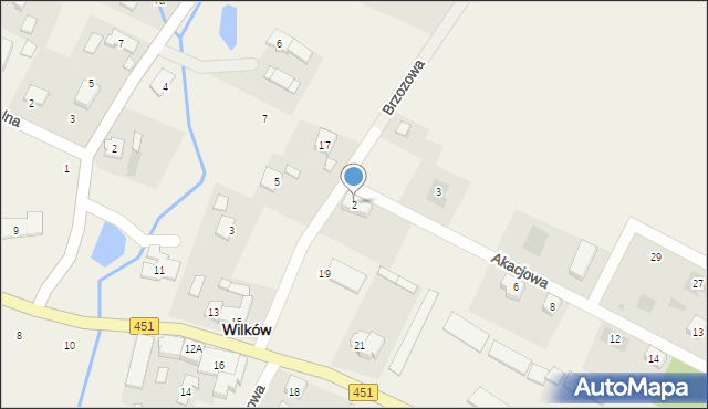 Wilków, Akacjowa, 2, mapa Wilków