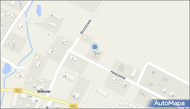 Wilków, Akacjowa, 3, mapa Wilków