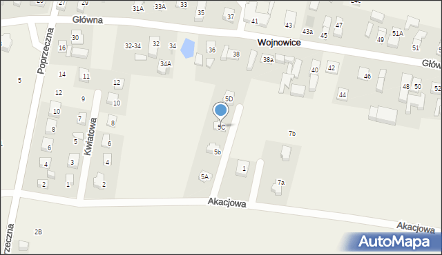 Wojnowice, Akacjowa, 5C, mapa Wojnowice