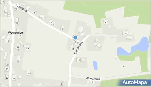 Wojnowice, Akacjowa, 11, mapa Wojnowice