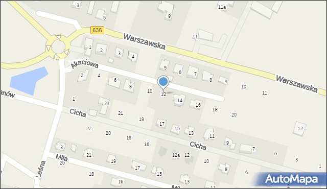 Wola Rasztowska, Akacjowa, 12, mapa Wola Rasztowska