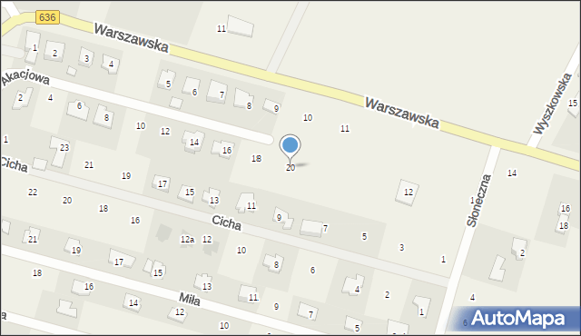 Wola Rasztowska, Akacjowa, 20, mapa Wola Rasztowska