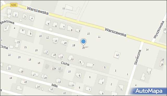 Wola Rasztowska, Akacjowa, 20, mapa Wola Rasztowska