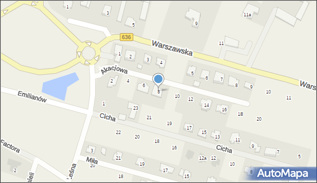 Wola Rasztowska, Akacjowa, 8, mapa Wola Rasztowska