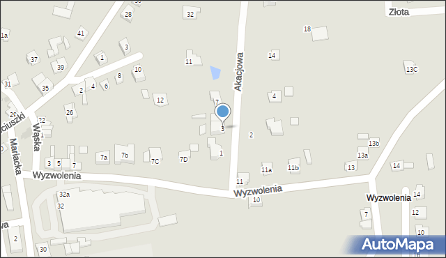 Wolbrom, Akacjowa, 3, mapa Wolbrom