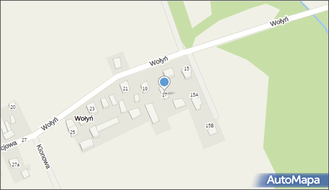 Wołyń, Akacjowa, 17, mapa Wołyń