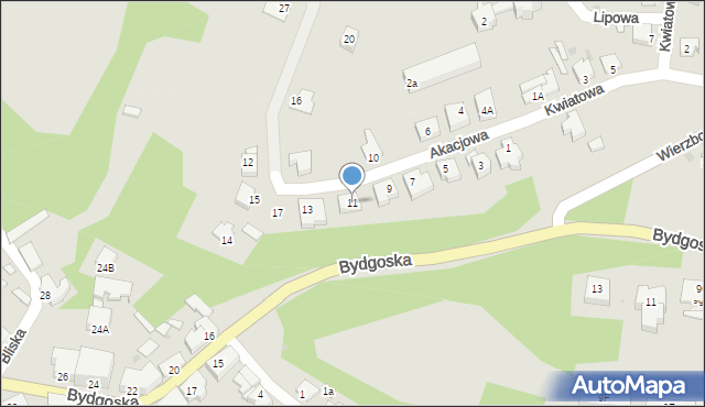 Wyrzysk, Akacjowa, 11, mapa Wyrzysk