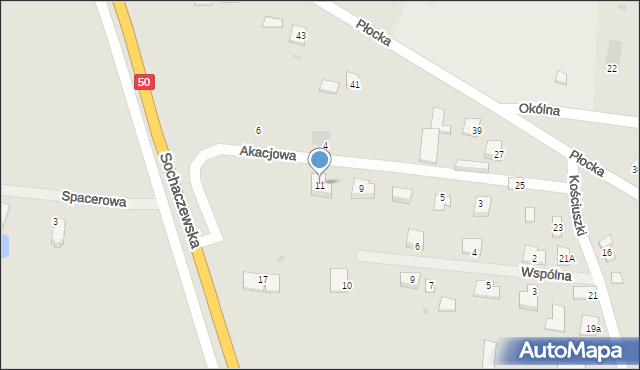 Wyszogród, Akacjowa, 11, mapa Wyszogród