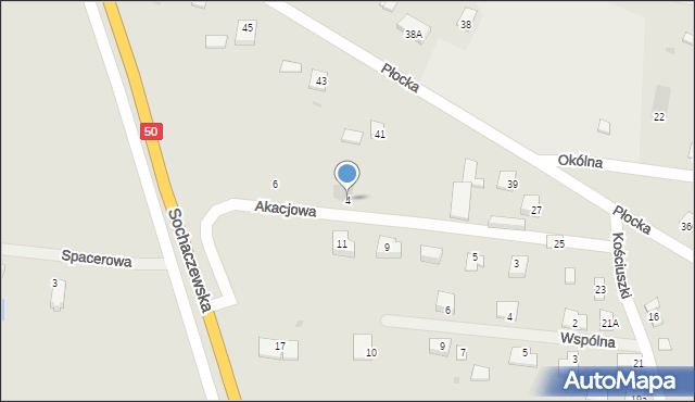 Wyszogród, Akacjowa, 4, mapa Wyszogród