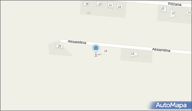 Zabrodzie, Aksamitna, 21, mapa Zabrodzie