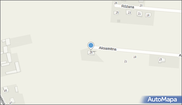 Zabrodzie, Aksamitna, 25, mapa Zabrodzie