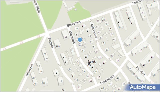 Zabrze, Akacjowa, 6, mapa Zabrza