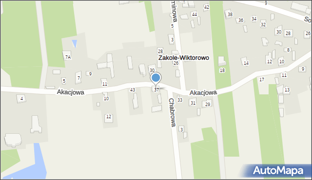 Zakole-Wiktorowo, Akacjowa, 37, mapa Zakole-Wiktorowo