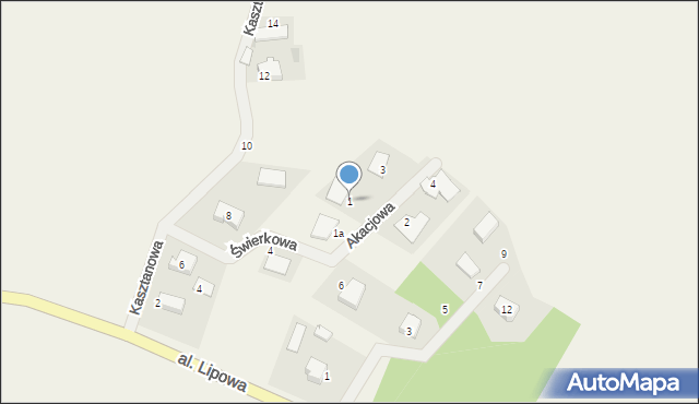 Załęże, Akacjowa, 1, mapa Załęże