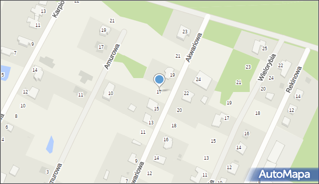 Zamość, Akwariowa, 17, mapa Zamościa