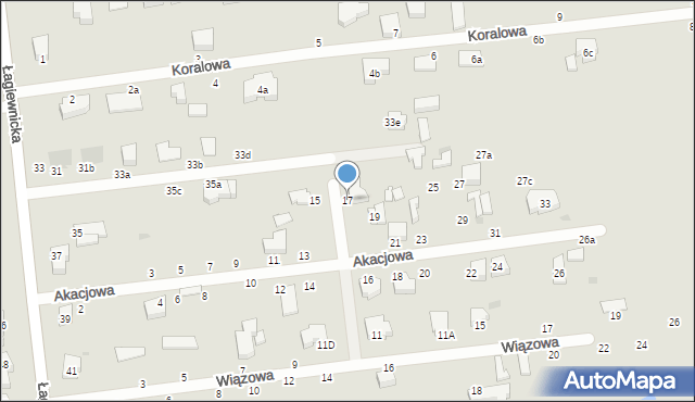 Zgierz, Akacjowa, 17, mapa Zgierz