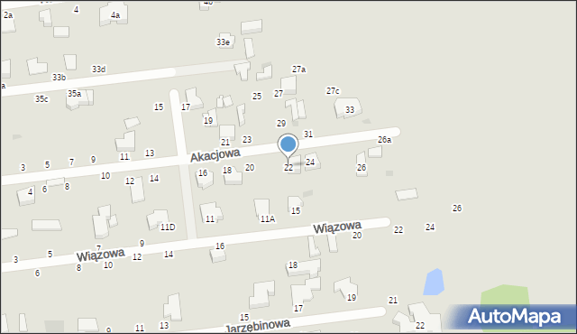 Zgierz, Akacjowa, 22, mapa Zgierz