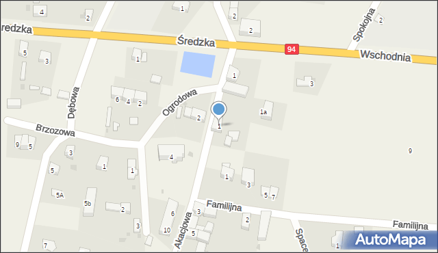 Źródła, Akacjowa, 1, mapa Źródła