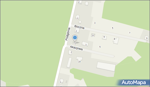 Zwierzyn, Akacjowa, 1, mapa Zwierzyn