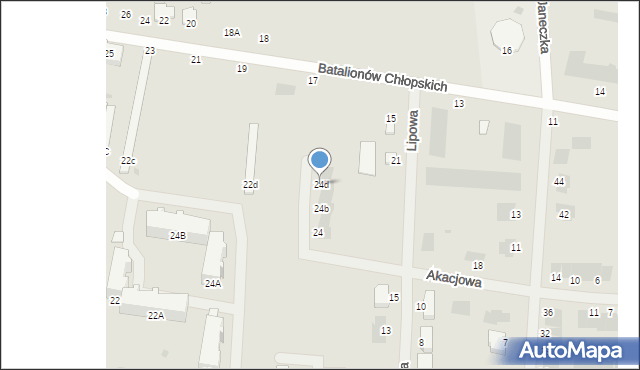 Zwoleń, Akacjowa, 24d, mapa Zwoleń