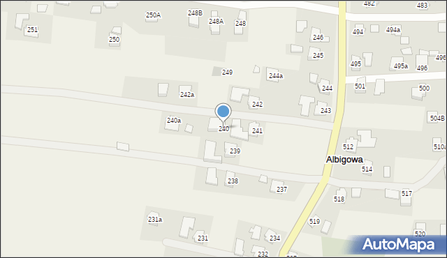 Albigowa, Albigowa, 240, mapa Albigowa