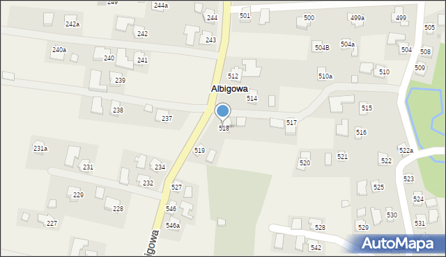 Albigowa, Albigowa, 518, mapa Albigowa