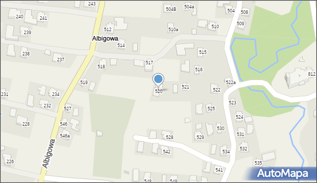 Albigowa, Albigowa, 520, mapa Albigowa