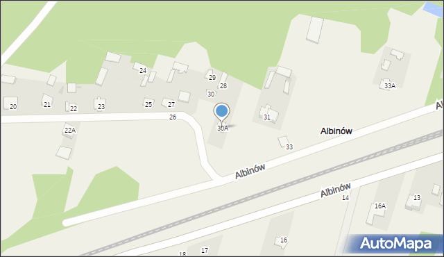 Albinów, Albinów, 30A, mapa Albinów