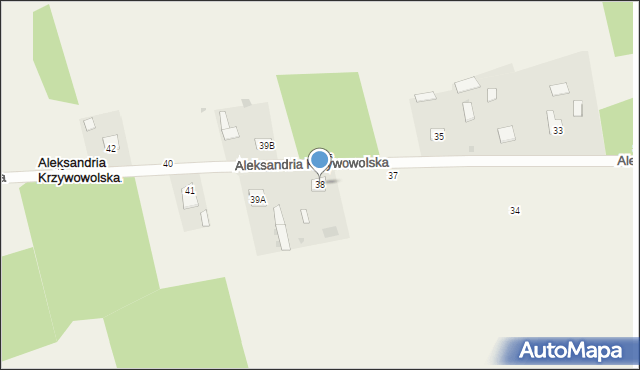 Aleksandria Krzywowolska, Aleksandria Krzywowolska, 38, mapa Aleksandria Krzywowolska