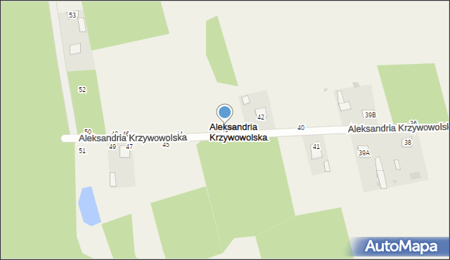 Aleksandria Krzywowolska, Aleksandria Krzywowolska, 43, mapa Aleksandria Krzywowolska