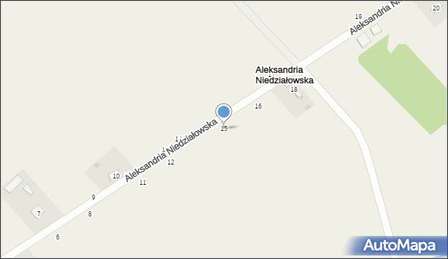 Aleksandria Niedziałowska, Aleksandria Niedziałowska, 15, mapa Aleksandria Niedziałowska