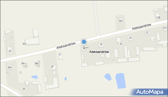 Aleksandrów, Aleksandrów, 36, mapa Aleksandrów