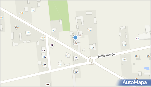 Aleksandrów, Aleksandrów, 42A, mapa Aleksandrów