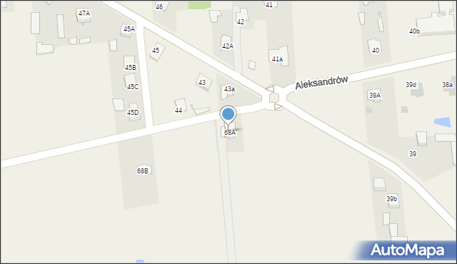 Aleksandrów, Aleksandrów, 68A, mapa Aleksandrów