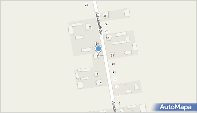 Aleksandrów, Aleksandrów, 11, mapa Aleksandrów