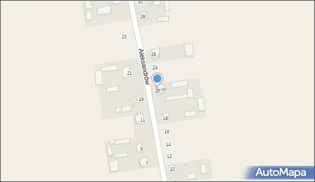 Aleksandrów, Aleksandrów, 20, mapa Aleksandrów