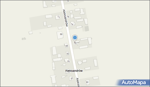 Aleksandrów, Aleksandrów, 70, mapa Aleksandrów