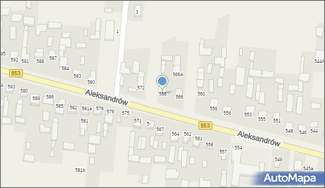 Aleksandrów, Aleksandrów Czwarty, 568, mapa Aleksandrów